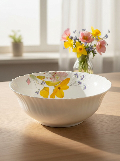 Салатник стеклокерамика, фигурный, 20х6.5 см, 1 л, Весна, МФК, MFK21202