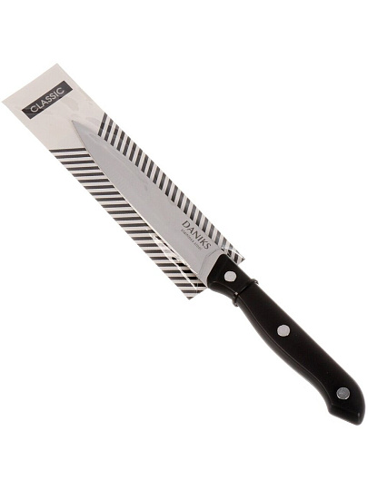 Нож кухонный Daniks, Классик, универсальный, нержавеющая сталь, 12.5 см, рукоятка пластик, YW-A111-TY