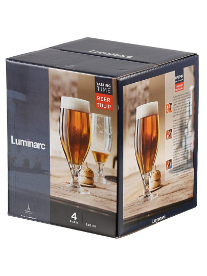 Набор бокалов для пива, 620 мл, стекло, 4 шт, Luminarc, Время дегустаций, P9241