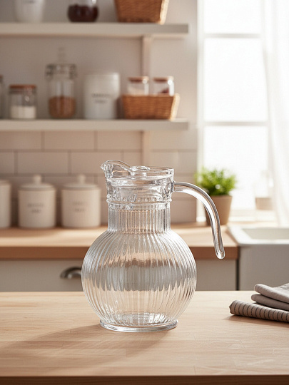 Кувшин стекло, 1.6 л, с крышкой, Y4-5539, бесцветный