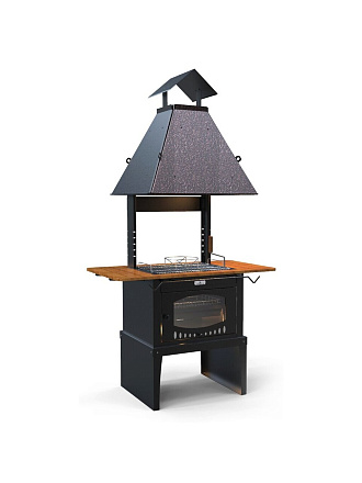 Гриль 1280х725х4300 мм, 2 мм, решетка-гриль, полка, дымоход, зонт, Grillux, Suomi Grill, ВЗР2296