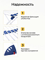 Сушилка для белья напольная, полотно 20 м, 180х56х95/96 см, складная, 10 прутьев, с вставками, бело-синяя, Премиум, Y3-706 - фото 5