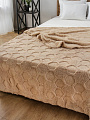 Плед 2-спальный, 180х200 см, велсофт жаккард, 100% полиэстер, Silvano, Соты, бежевый, 180/010-UYUT/LA - фото 3
