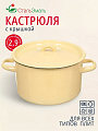 Кастрюля эмалированная сталь, 2.9 л, крышка сталь, СтальЭмаль, 2с16/1, в ассортименте, индукция