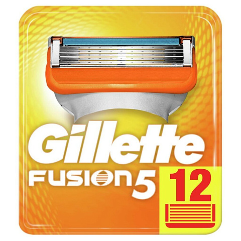 Сменные кассеты для бритв Gillette, Fusion, для мужчин, 12 шт