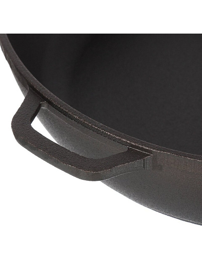 Сковорода чугун, 28 см, Гардарика, съемная ручка, с деревянной ручкой, высокий борт, индукция, 0328