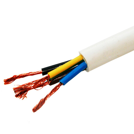 Кабель ПВС, 4х1.5 мм², 100 м, медь, гибкий, ГОСТ, белый, ККЗ