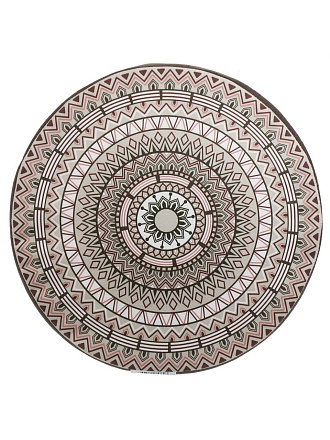 Сиденье мягкое 100% полиэстер, велюр, 40 см, бежевое, круглое, Орнамент, 5626400