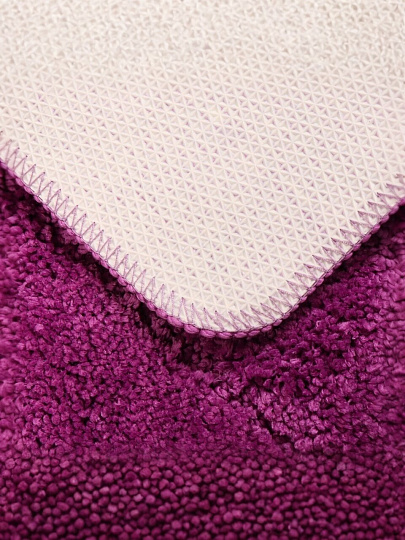 Набор ковриков для ванной и туалета, антискользящий, 2 шт, 0.5х0.8, 0.47х0.5 м, полиэстер, лиловый, Полосы, TDM5080-06