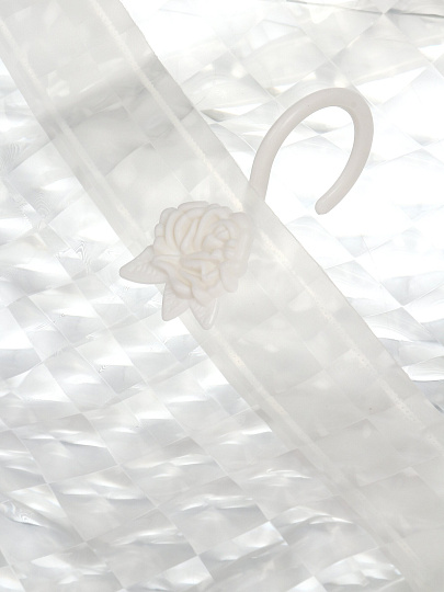 Штора для ванн 180х180 см, PEVA, Белая классика с кольцами, Y4-11135