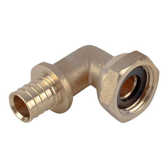 Уголок диаметр 16х1/2'', с накидной гайкой, индивидуальная упаковка, латунь, РосТурПласт