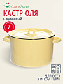 Кастрюля эмалированная сталь, 7 л, крышка сталь, СтальЭмаль, 2с18, в ассортименте, индукция