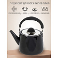 Чайник нержавеющая сталь, 2.8 л, ручка бакелитовая, с силиконовым покрытием, Daniks, индукция, черный, GS-04131B - фото 11
