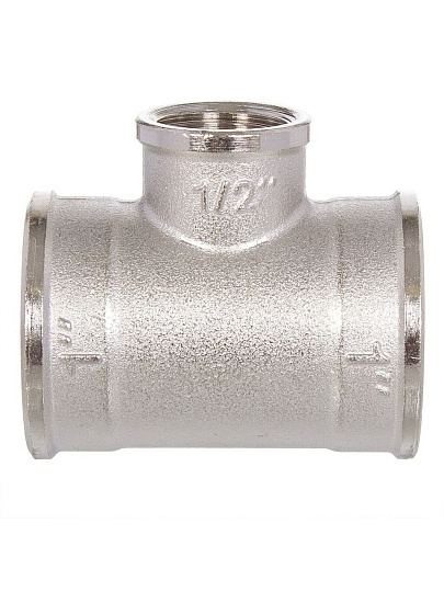Тройник 1"х3/4"х1", г-г-г, никель, STI