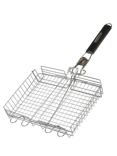 Решетка барбекю 310х240х55 мм, Гурман, хром, рукоятка резина, складная, 11100002-1(31-24)