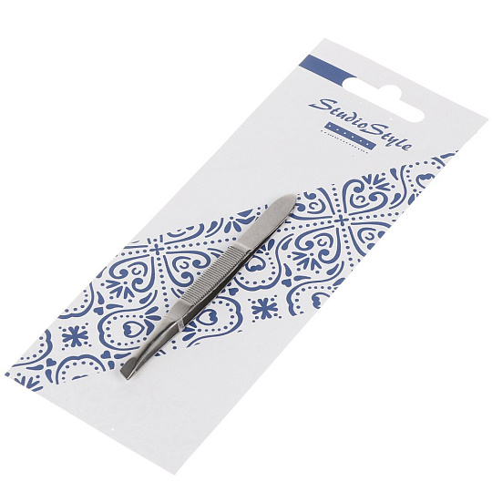 Пинцет косметический металл, скошенный, Studio style, 45862-4361