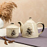 Набор керамической посуды 2 предмета, чайник, сахарница, Тигр Акварель - фото 3