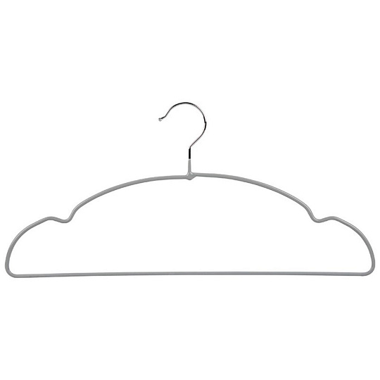 Вешалки-плечики для одежды, 40 см, металл, ПВХ, 10 шт, серые, Рыжий кот, 107916