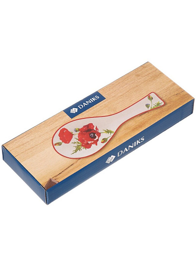 Подставка для ложки, доломит, фигурная, 24.7х9 см, Daniks, Алый мак