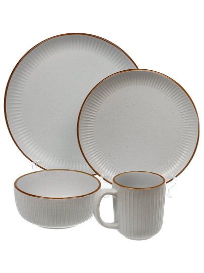 Сервиз столовый керамика, 16 предметов, на 4 персоны, Jewel, Камилла, ПС0002-15