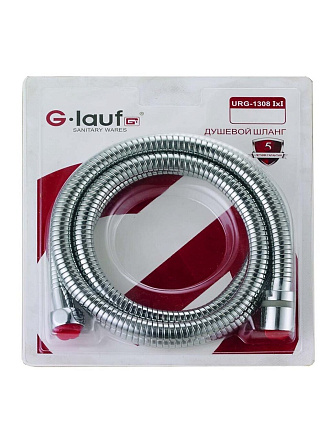 Шланг для душа, сталь, ИМП-ИМП, 2 м, двойной замок, G.lauf, Люкс, URG-1308