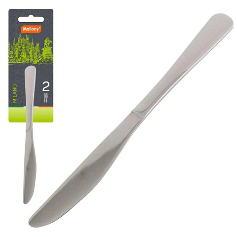 Нож нержавеющая сталь, 2 предмета, столовый, Mallony, Milano, 007295