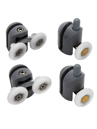 Ролики для душевой кабины 4 шт, одинарный нижний 2шт + двойной верхний 2шт, MasterProf, №1, ИС.131346