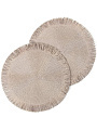 Салфетка сервировочная полимер, 38 см, круглая, бахрома, Y4-9664 - фото 3