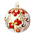 Елочный шар Елочка, Расписной, 8.5 см, стекло, С1415