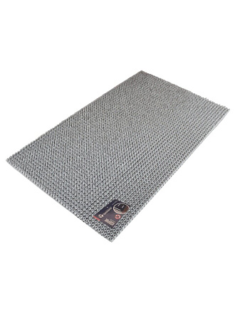 Коврик грязезащитный влаговпитывающий, 60х90х12 см, прямоугольный, щетинистый, серый, Травка, 705