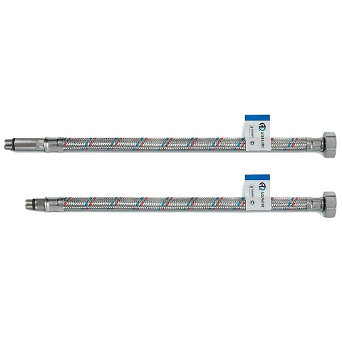 Подводка для воды М10-1/2"х2 м, пара, сталь, AquaLine