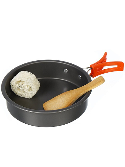 Набор посуды походный, алюминий, 10 предметов, кастрюля, сковорода, ложка, салфетка, миска, T2022-916