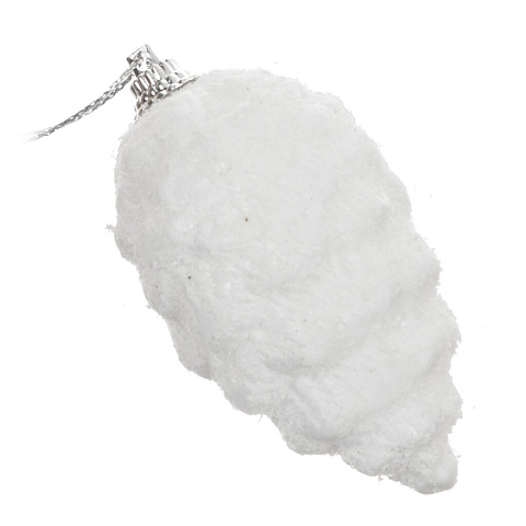 Елочное украшение Snowmen, Шишка снежок, 6 шт, белое, 8 см, в пакете, Е50642