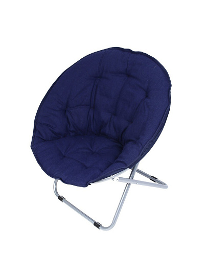 Кресло складное 80х80х78 см, синее, оксфорд, круглое, сталь d 22 мм, 100 кг, 121-096