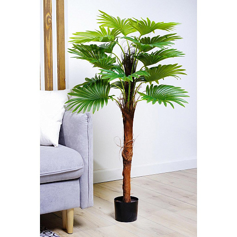 Дерево искусственное декоративное Пальма, в кашпо, 130 см, Y4-3404