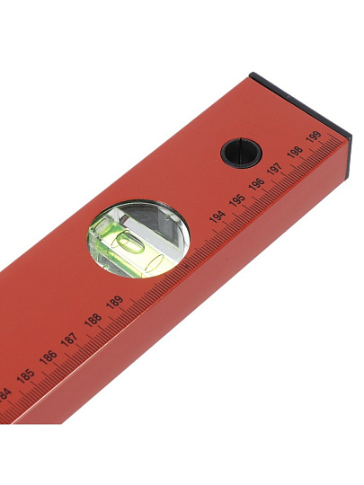 Уровень алюминий, 2000 мм, 3 глазка, линейка, красный, Bartex