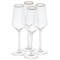 Бокал для шампанского, 230 мл, стекло, 4 шт, Cristal D'Arques, Ultime Bord Or, P7634