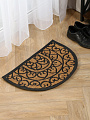 Коврик придверный, 40х60 см, полуовальный, кокосовое волокно, Кружевной, Sunstep, 32-072
