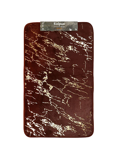 Коврик для ванной, антискользящий, 0.8х0.5 м, полиэстер, шоколад, Мрамор, MA5186B
