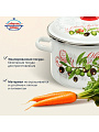 Кастрюля эмалированная сталь, 5.5 л, крышка сталь, цилиндрическая, Сибирские товары, Оливки и черри, 3MD221P, индукция - фото 3