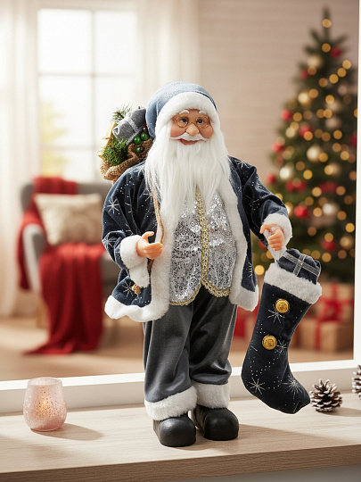 Фигурка декоративная полиэстер, Дед Мороз, 45 см, Y4-7431