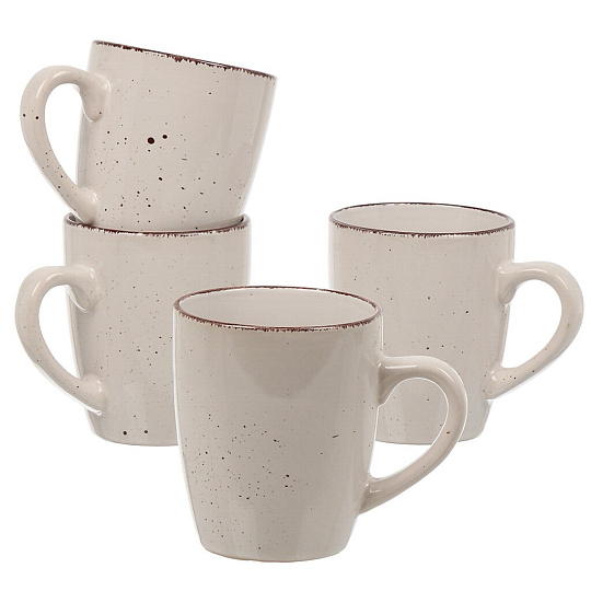 Кружка керамика, 4 шт, 360 мл, White Fusion, Daniks, белая