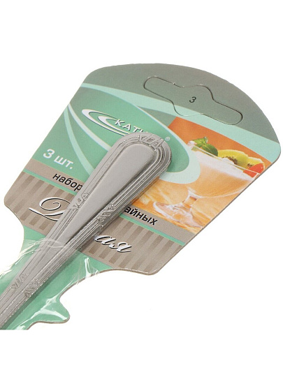 Ложка нержавеющая сталь, 3 предмета, чайная, Катунь, Даная, КТ-1801-ЛЧ-3