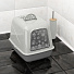 Туалет-лоток для кошек с бортиком, закрытый, серый, Альтернатива, М8260 - фото 3