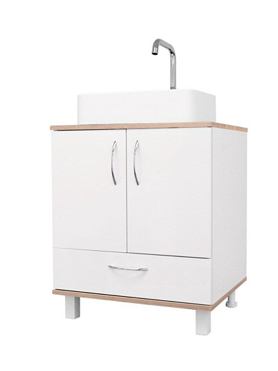 Тумба Doratiz, Гавайи, Venera 60, 2 двери, 1 ящик, под умывальник Luna, напольная, белый, дуб сонома, 9908.181