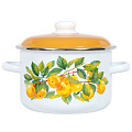 Кастрюля эмалированная сталь, 4 л, крышка сталь, СтальЭмаль, Грушевый сад, 6RD201M, белоснежная, индукция - фото 4