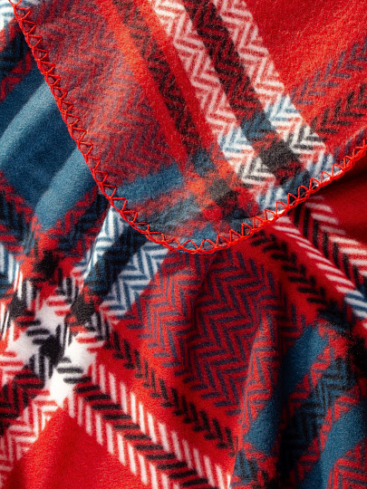 Плед 1.5-спальный, 130х170 см, флис, 100% полиэстер, Silvano, Клетка, красная клетка