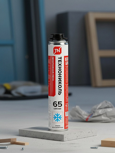 Пена монтажная Технониколь, Constant 1200, профессиональная, 65 л, 1 л, зимняя, 528375