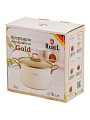 Кастрюля эмалированная сталь, 3 л, крышка стекло, ручки золото, RasheL, Gold, R-07718, кремовая, индукция - фото 7