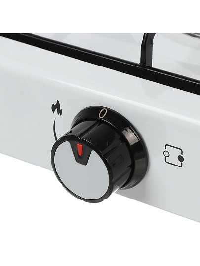 Плита газовая настольная, 2 конфорки, белая, Delta, D-2206